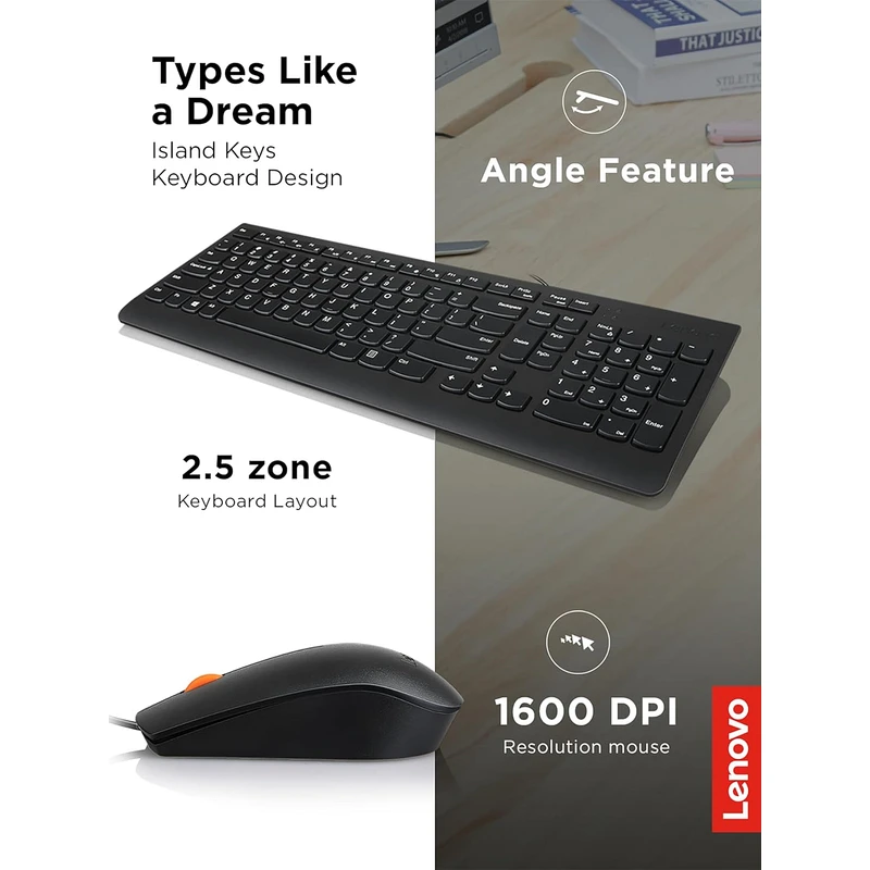 Lenovo 300 USB Wired Keyboard and Mouse Combo - Image 3