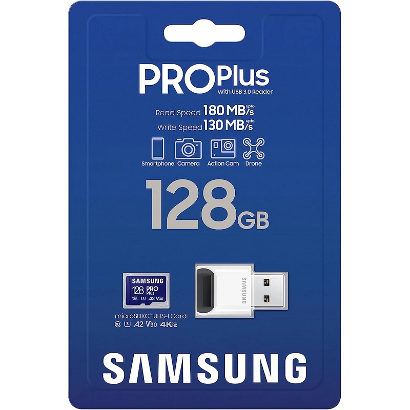 Samsung PRO Plus 128GB microSDXC Memory Card with USB Reader - Image 3