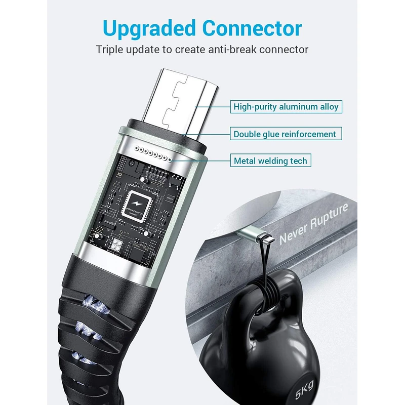 AINOPE Braided Micro USB Charging Cable - Image 2