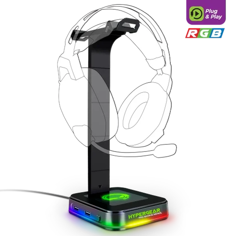 HyperGear RGB Command Station Gaming Headset Stand