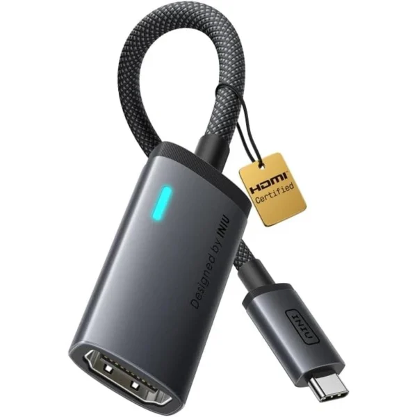 INIU USB-C to HDMI Adapter 4K 60Hz with Smart Diagnostic LED
