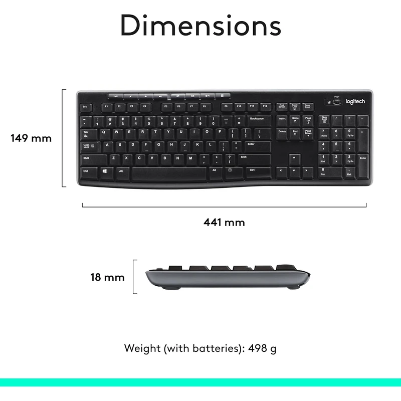 Logitech MK270 Wireless Keyboard & Mouse Combo - Image 2