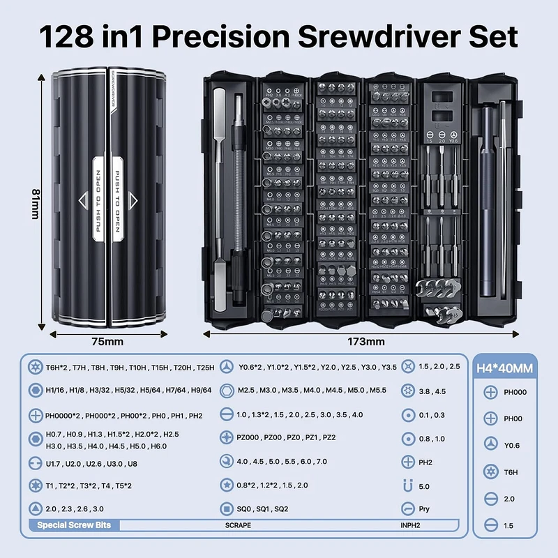 WESDUT 128-in-1 Magnetic Precision Screwdriver Set - Image 3