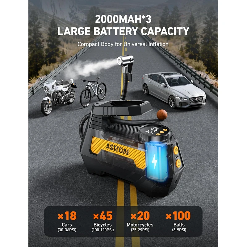 AstroAI H2 Pro Dual-Power Cordless Tire Inflator - Image 3